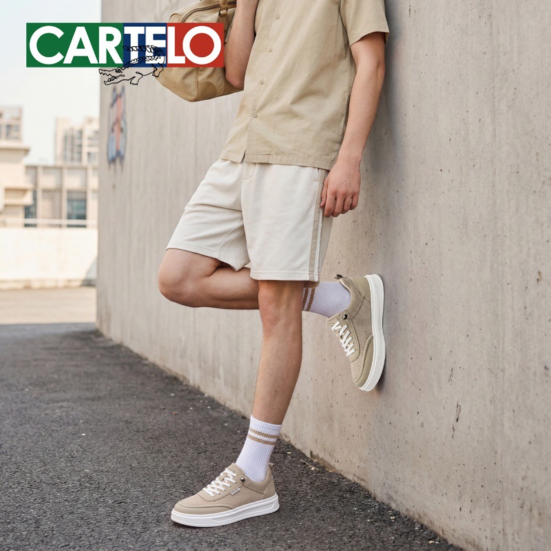 Cartelo Crocodile Casual Shoes Men's Shoes 2026 New Sneakers Summer Breathable Casual Canvas Shoes Sports White Shoes