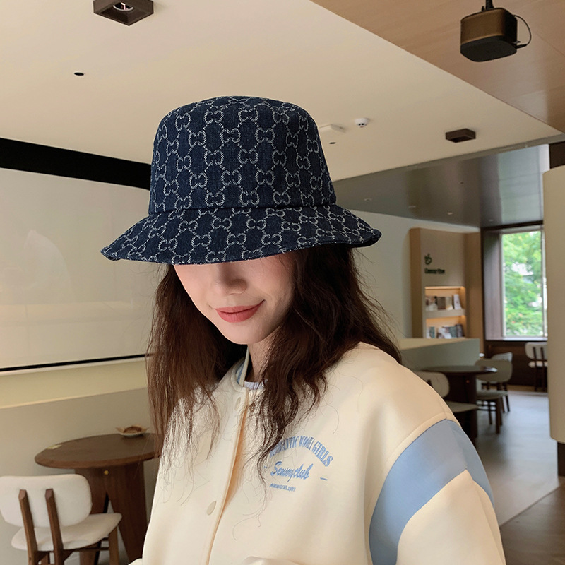 New trendy big brand fisherman hat summer big brim sun protection hat Japanese Korean style fashionable letters men's and women's basin hat