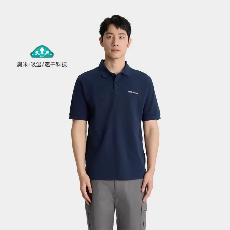 Columbia Official Polo Shirt Men Summer New arrival Outdoor Quick-Drying Sports Short-Sleeved Shirt T-Shirt