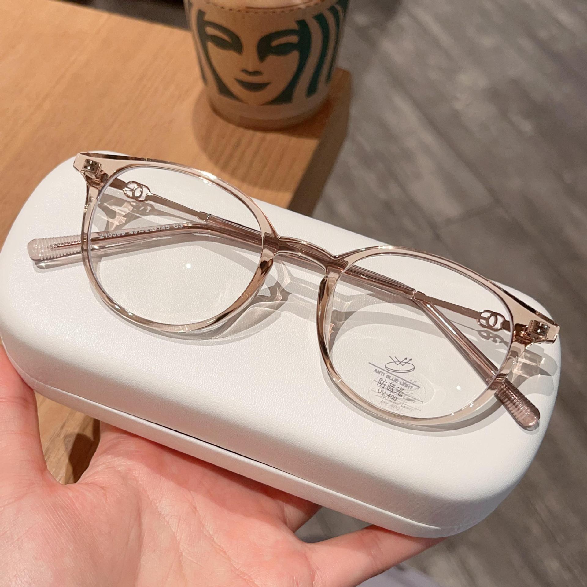New Internet Red TR90 Plain Style Small Frame Glasses Frame Early Eight Women High Sense Small Face Can be Equiped with Height Number Glasses Frame