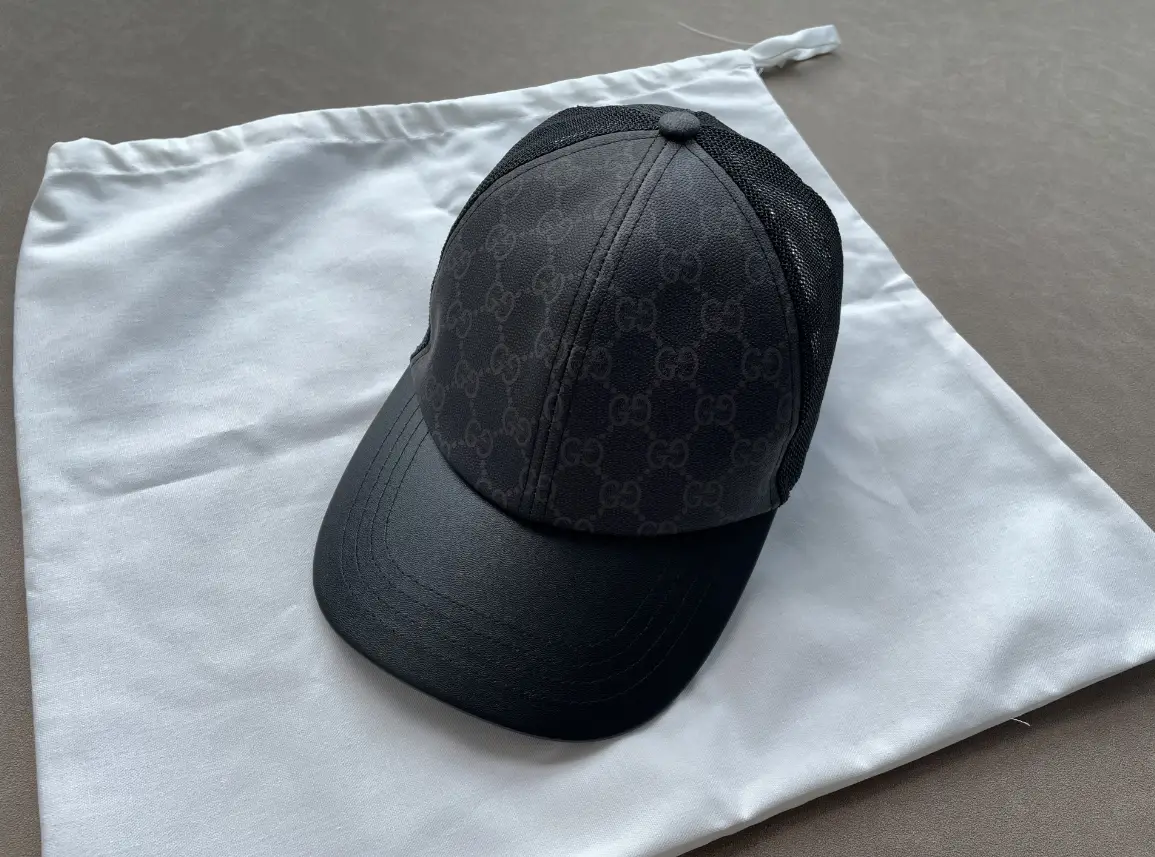 Gucci GG Monogram Mesh Baseball Cap Black
