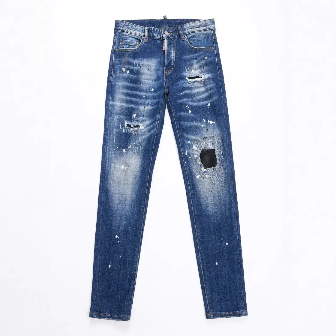 2025 Spring/Summer Personalized Stretch Washed Inkjet Skinny Nightclub Fashion Ripped Dsq2 Men's Jeans