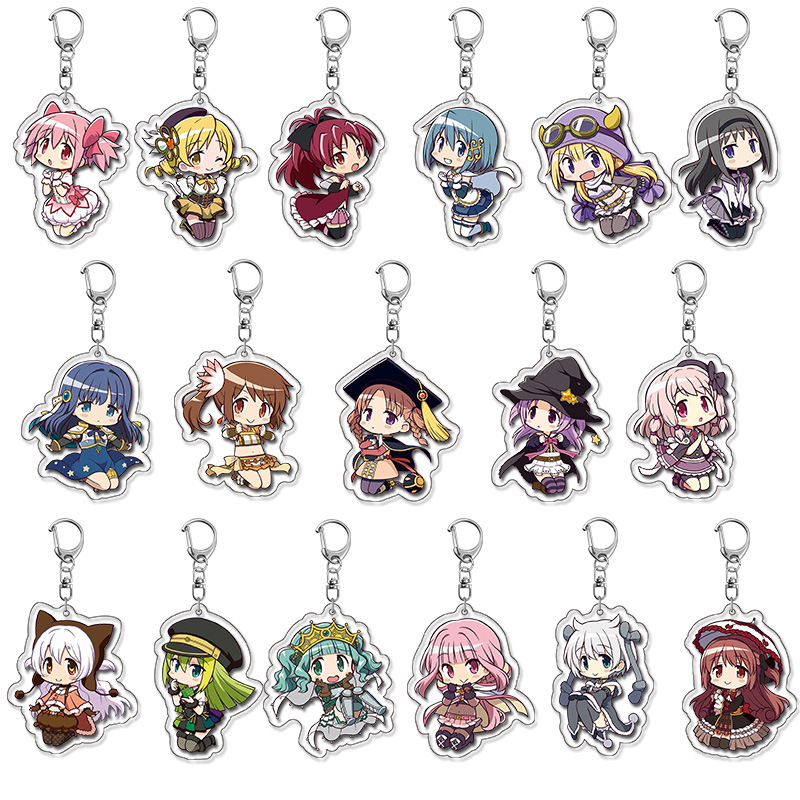 Magical Girl Merchandise Acrylic Keychain, Cute Anime-Style Student Pendant for Backpacks