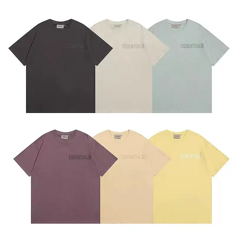 FEAR OF GOD double line ESSENTIALS three-dimensional letters new loose casual fashion brand men's and women's short sleeve T-shirt