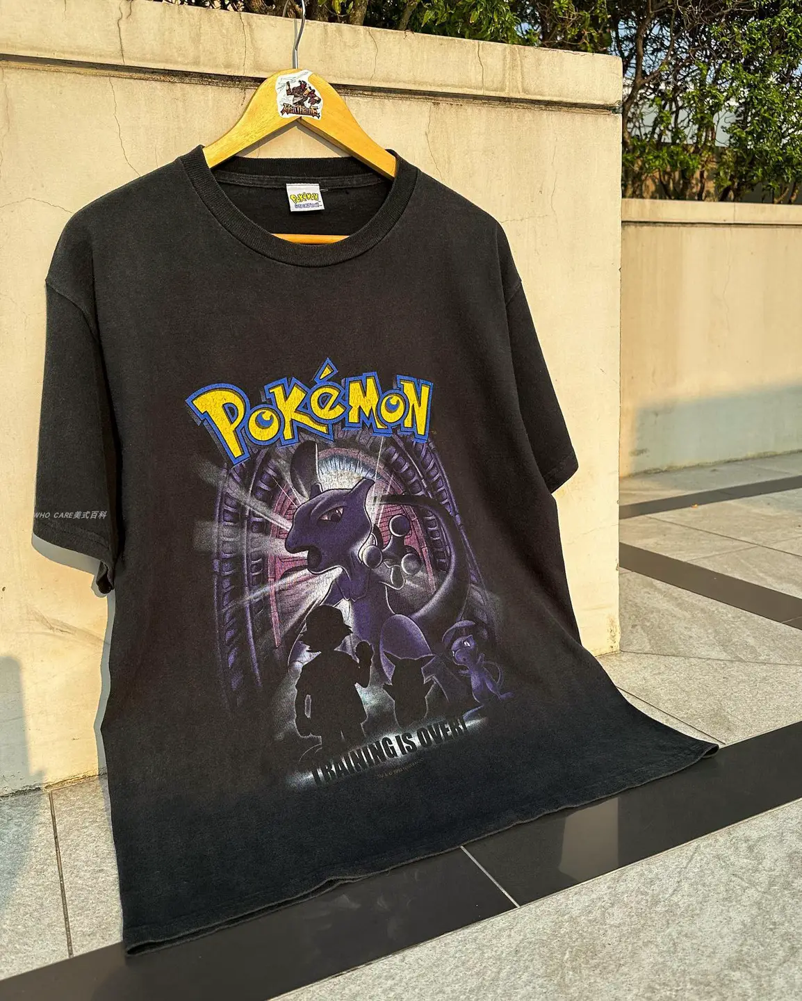 Who Care Retro Encyclopedia Pokemon Mewtwo Ash Short-Sleeved T-Shirt Vintage Loose High Street