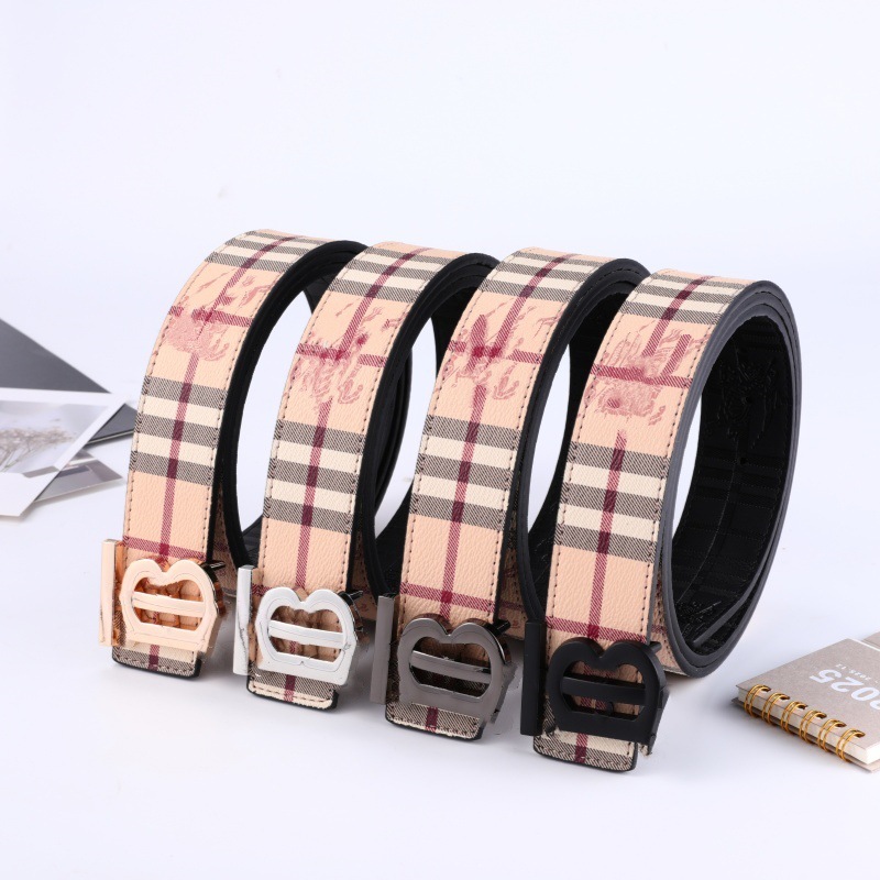 Foreign Trade Smooth Buckle Belt with Double-Sided Embossing, Trendy Casual Versatile Genuine Leather Cowhide Business Pants Belt