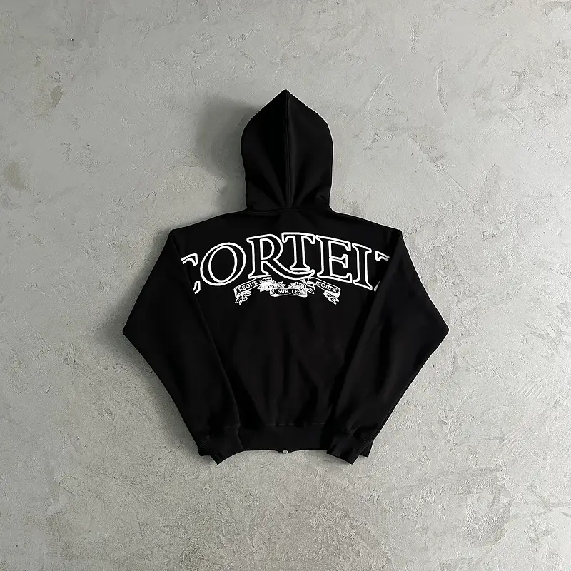 Corteiz Alcatraz Foam Print High Street Men's and Women's Cardigan Hooded Outwear Casual pants Suit Trendy
