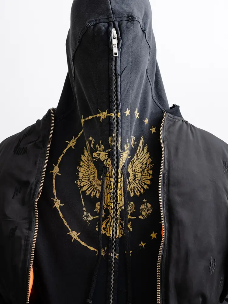 Foreign Oem] Grailz Project Gr Finger Raglan Patchwork Gloves Zipper Hoodie Outwear Korea