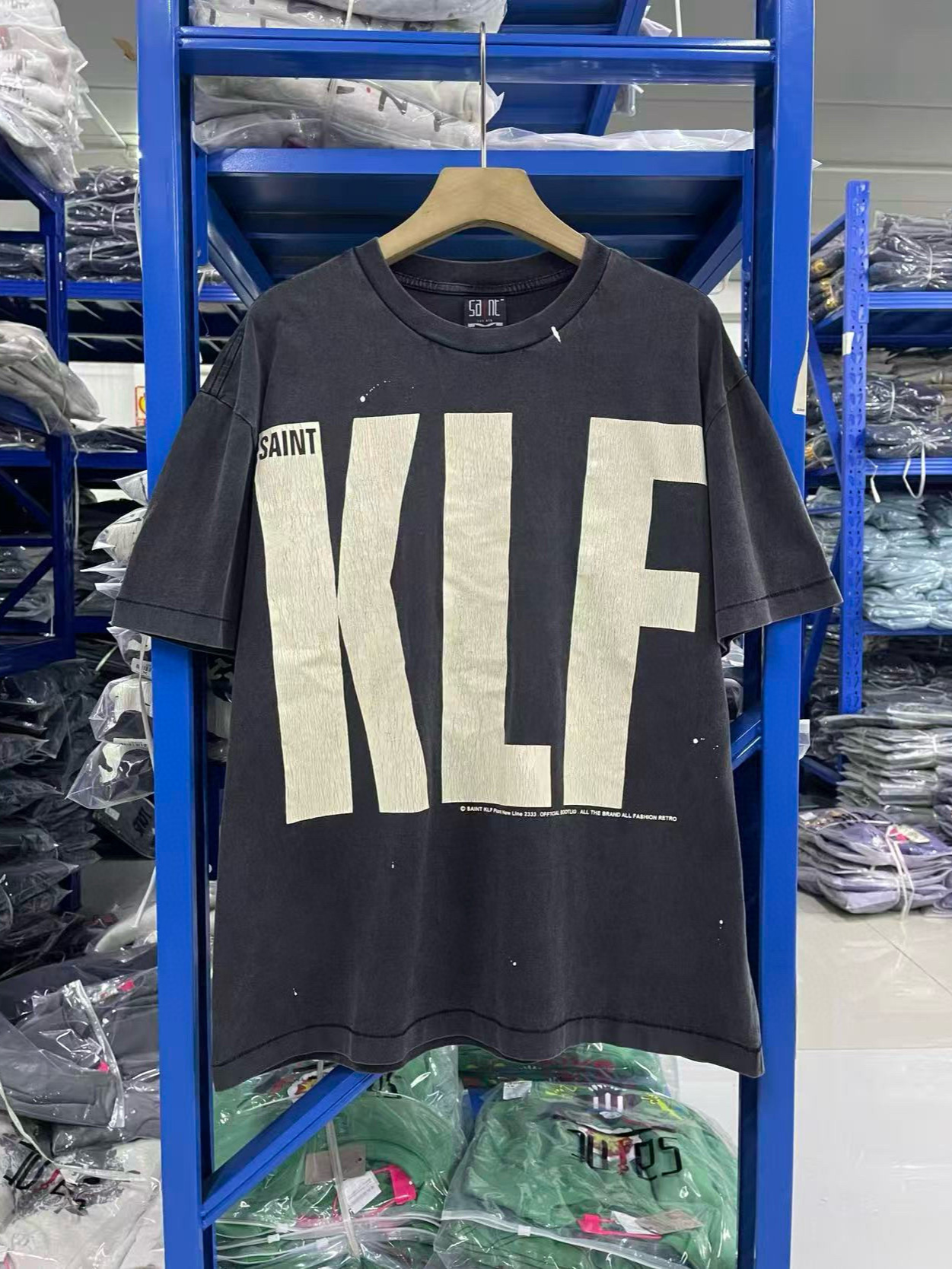 Saint Michael 25Ss "Klf Exhibition Limited" Washed Distressed T-Shirt Men's and Women's American Short-Sleeved