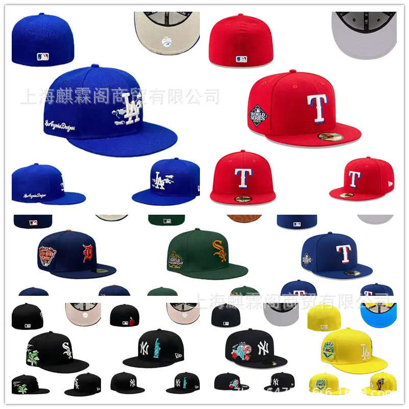 MLB Baseball Cap Foreign Trade New Newera Closed Cap Men's and Women's Hip Hop Embroidered Size Cap Outdoor Sunscreen Cap