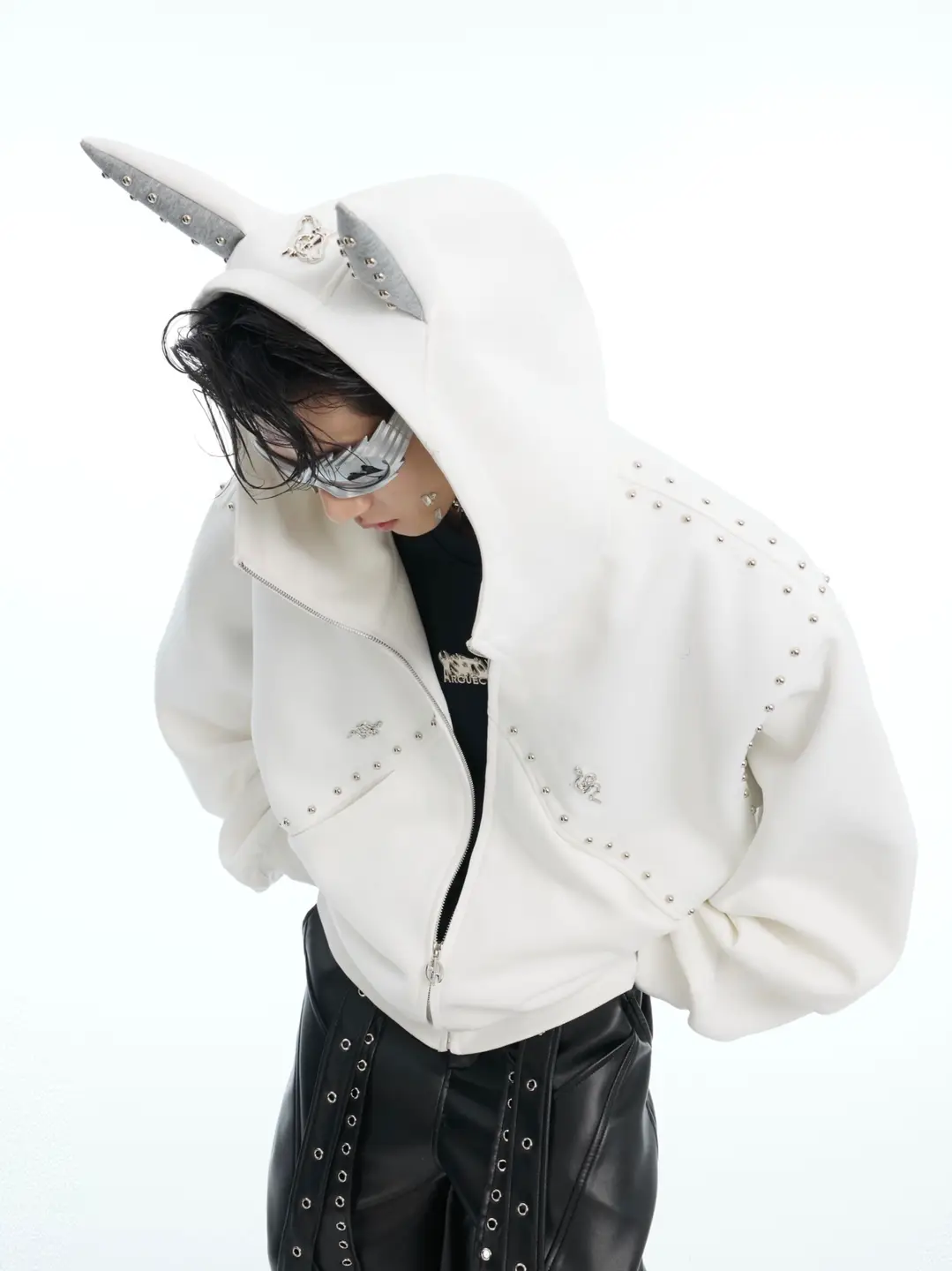 Argue Culture Pet Lover Niche Rivet Patchwork Doberman Pinscher Hooded Sweatshirt Spring Couple Outwear