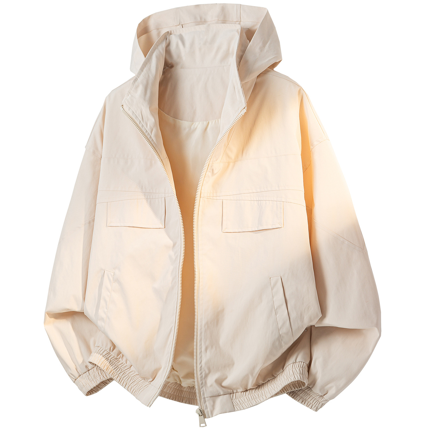 2026 New Cross-Border Foreign Trade Men's Casual Hooded Work Jacket Trendy Brand Fashion Loose Large Size Jacket for Men