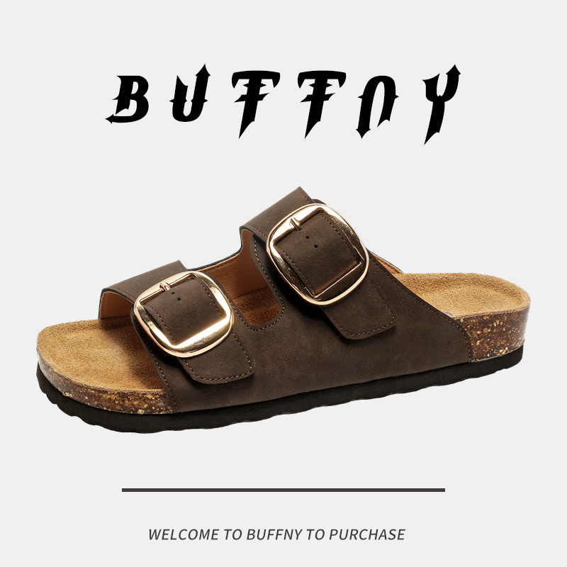 2026 Spring New Birkenstock Shoes, Cork-Soled Slippers, Retro Style, Large Size Birkenstock Sandals, One-Strap Mules