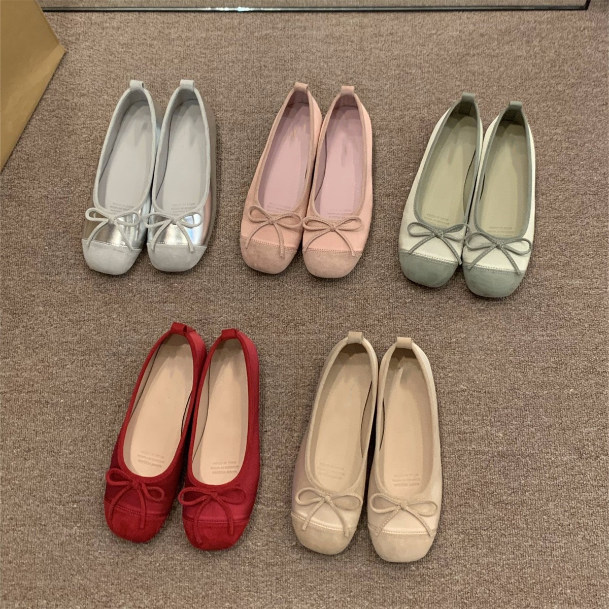 Flat-Soled Gentle Evening Shoes, French-Style Small Red Single Shoes, Women's Shoes, 2025 Spring and Autumn Soft-Soled Silver Ballet Shoes