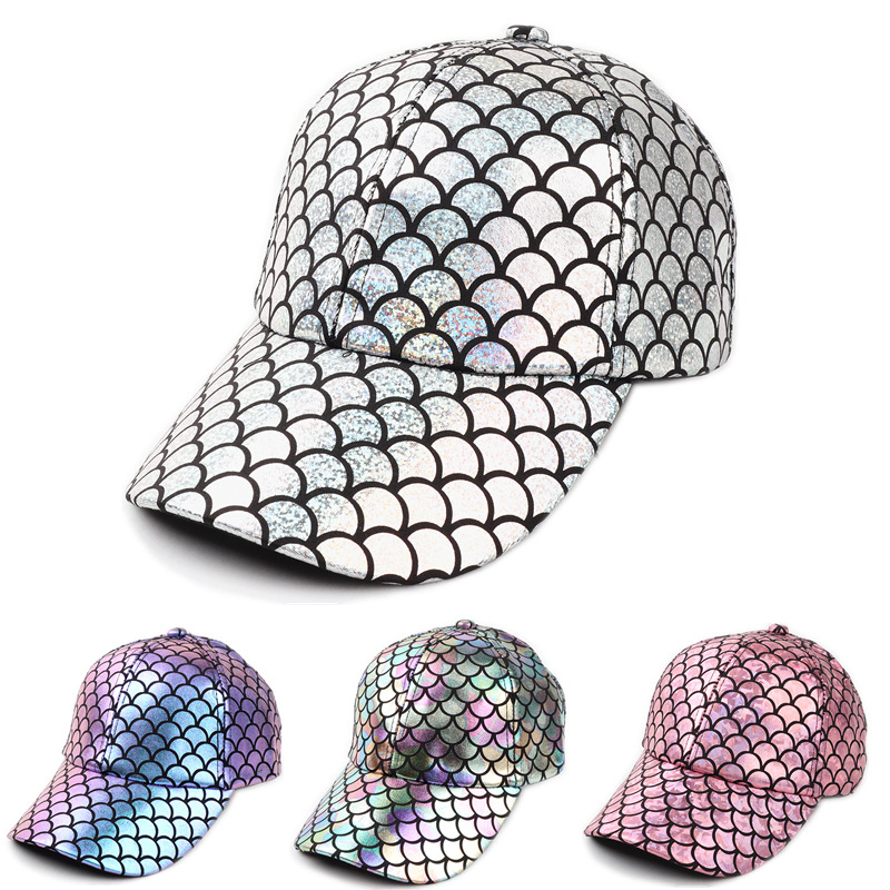 Cross-border foreign trade new fish scale baseball cap European and American men and women personality street hip-hop street dance cap stage cap