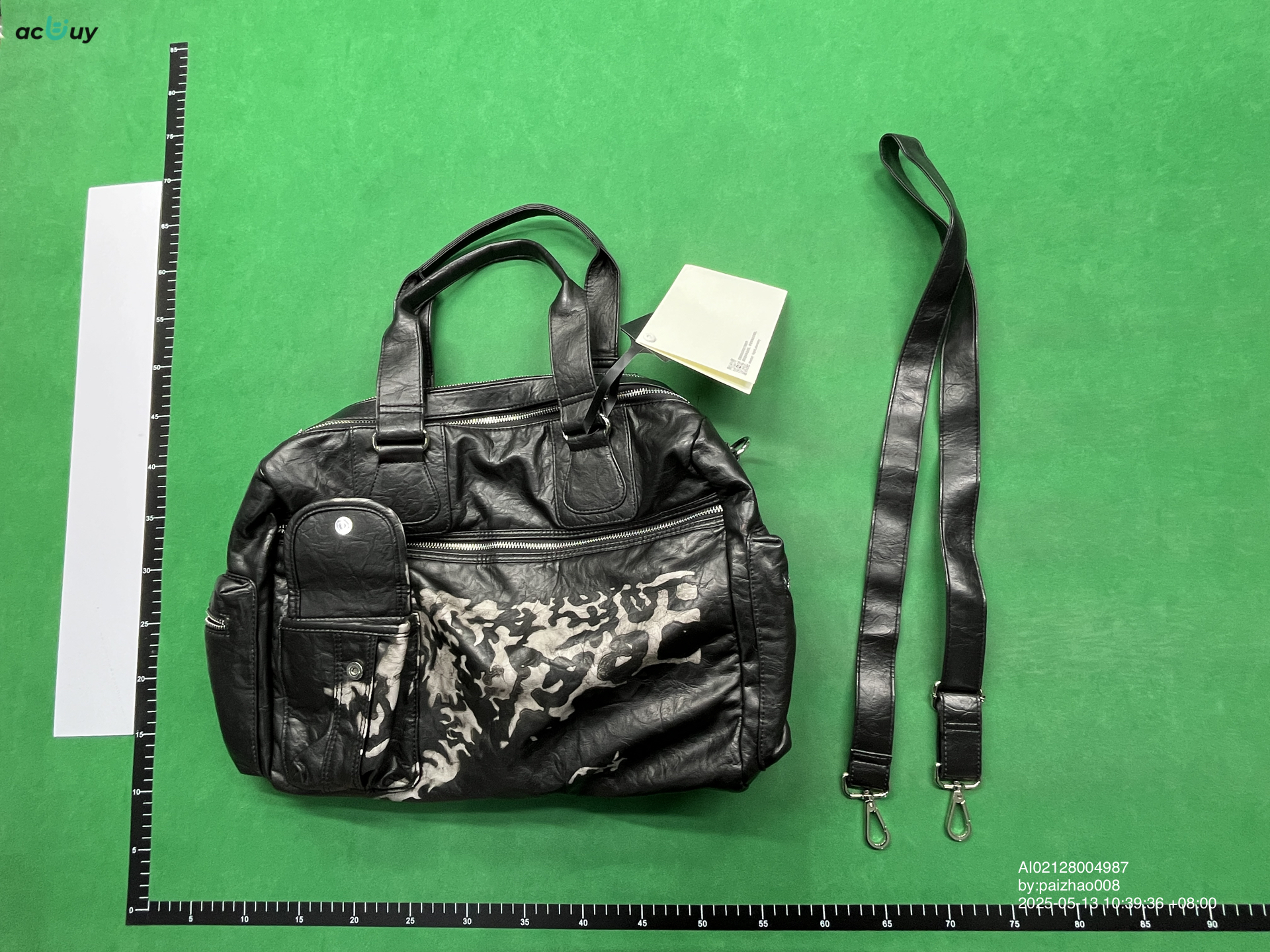 Night Lab(Nl) +862002 Leopard Print Medium-Sized Oil-Slick Single Shoulder Crossbody Leather Bag QC