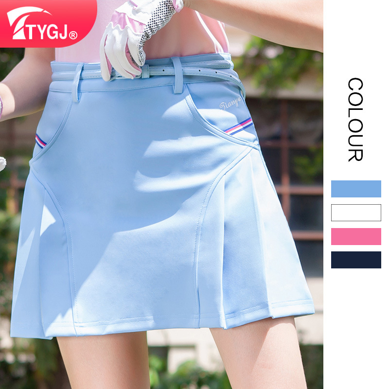 Supply of Spring and Summer Women's Golf Skirts with Safety Shorts Lining to Prevent Exposure, Badminton Sports Short Skirts with High Waist