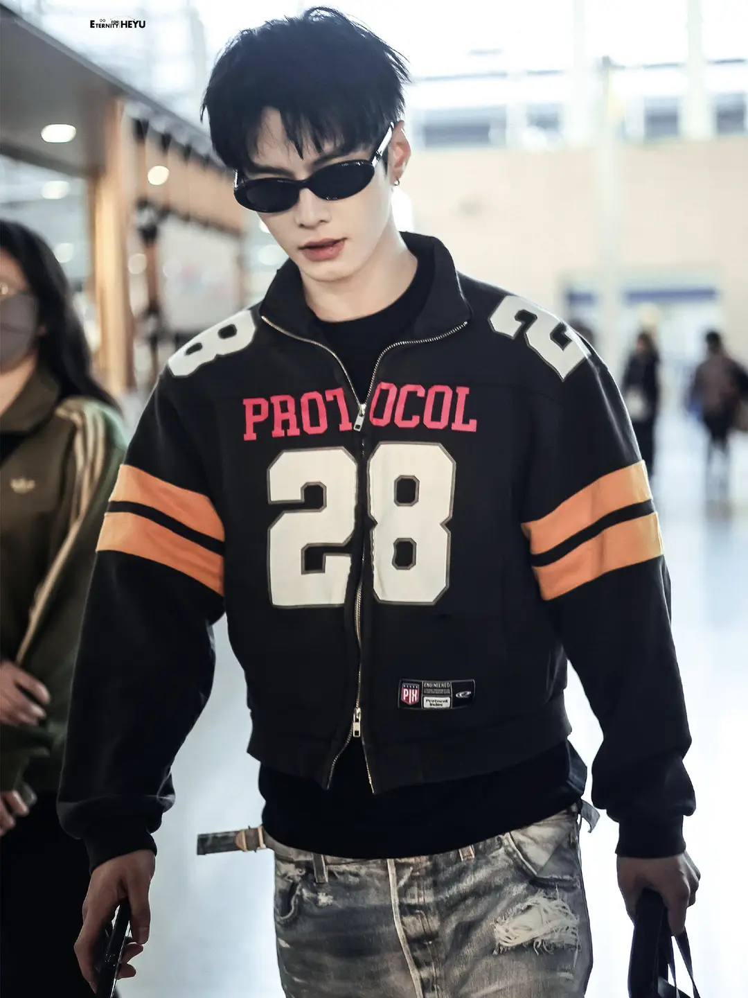 Grailz LEARL PROJECT 25FW Embroidered Patchwork Football Jacket Stand up Collar Jacket Hoodie Coat