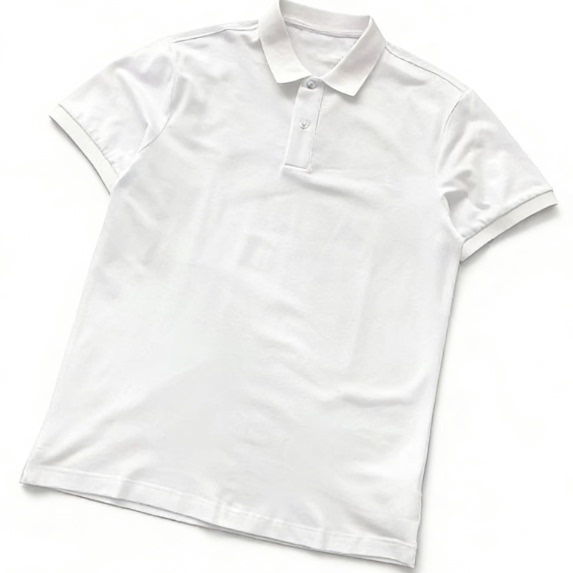 Left Red Diamond-Shaped Double Pin, Three Horizontal Stripes on the Front, White Collared Short-Sleeve Sweater Set 77061637
