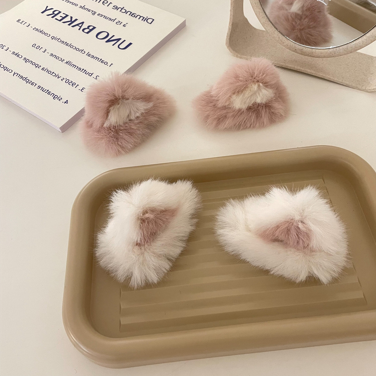Sweet Cute Girl Cat Ear Hairpin Faux Fur Rabbit Hair Top Clip Plush Hair Pin Japanese and Korean Hair Accessories