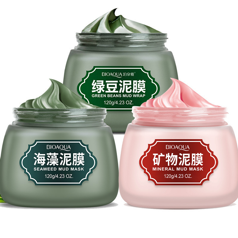 Boquanya Mung Bean Mud Mask Mud Mask Hydrating Moisturizing Skin Care Cleansing Mask Fading Blackhead Mask Mud
