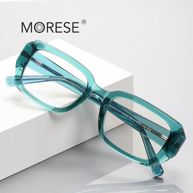 Fashion anti-blue light flat mirror 2154 super thick crystal trim TR90 anti-blue light glasses frame British style box