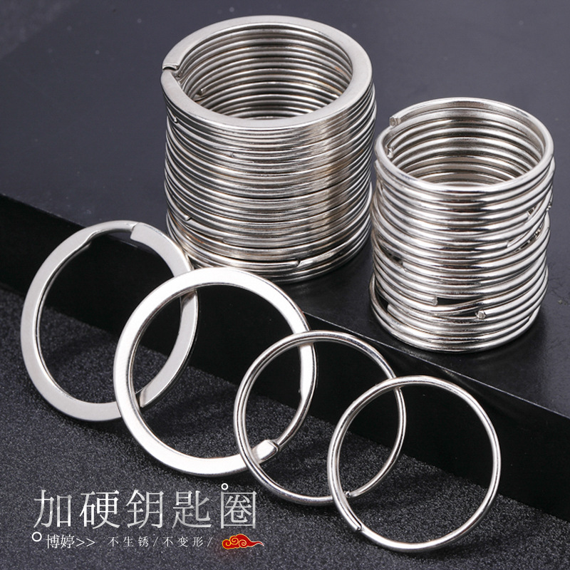 Key Ring Hanging Ring Aperture Metal Iron Ring Keychain High-grade Multi-specification Circle Flat Ring Key Ring Factory Direct Sale
