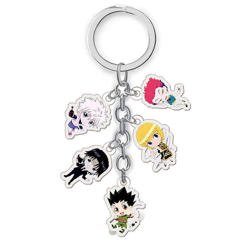 Anime peripheral full-time hunter acrylic keychain five sets of dolls