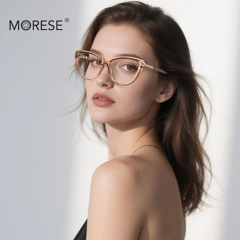 TR90 Anti-blue Glasses 2243 Red Book Explosions Cat's Eye Frame Women's Essential Plain Look Slim Flat Glasses in stock