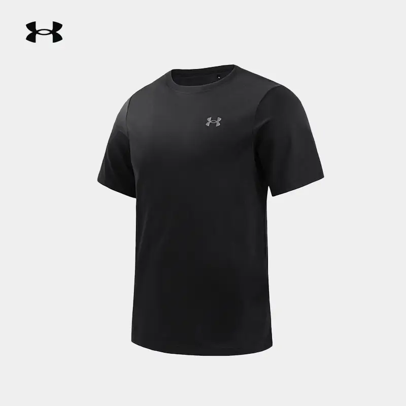 Under Armor Ua Official Cool Feeling T-Shirt Men's 2025 Spring and Summer New arrival Outdoor Lightweight Plaid Round Neck Short Sleeve Tops