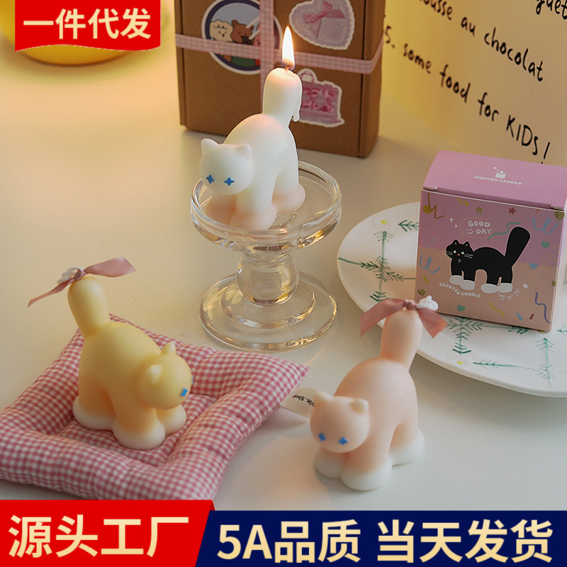 Cats scented candles cross-border small gifts wholesale candle birthday gifts cute scented candles with hand gifts