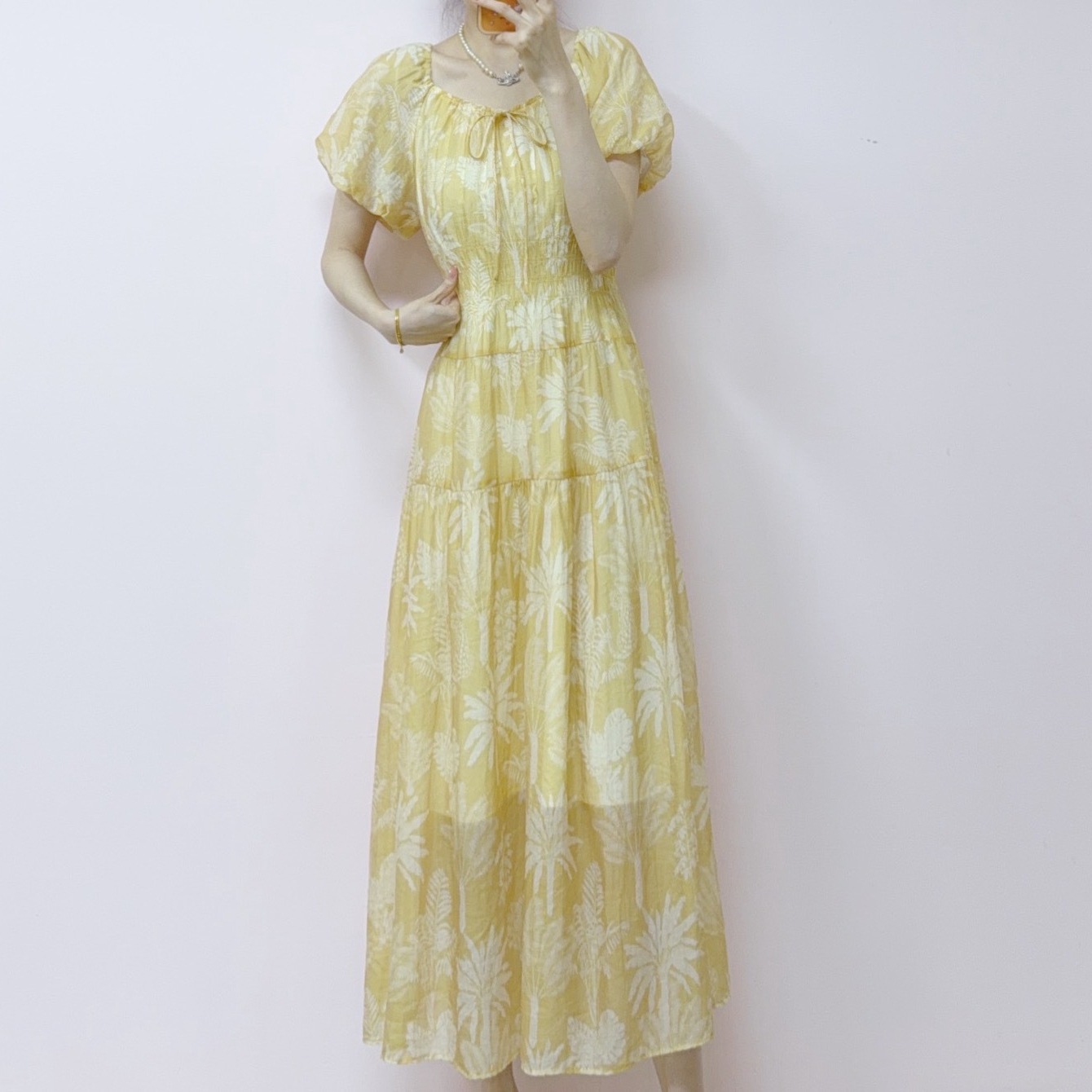 [Available for Sale at the Store] 2026 Summer New Fashion Style Elegant Puff Sleeve Short-Sleeve Dress 302
