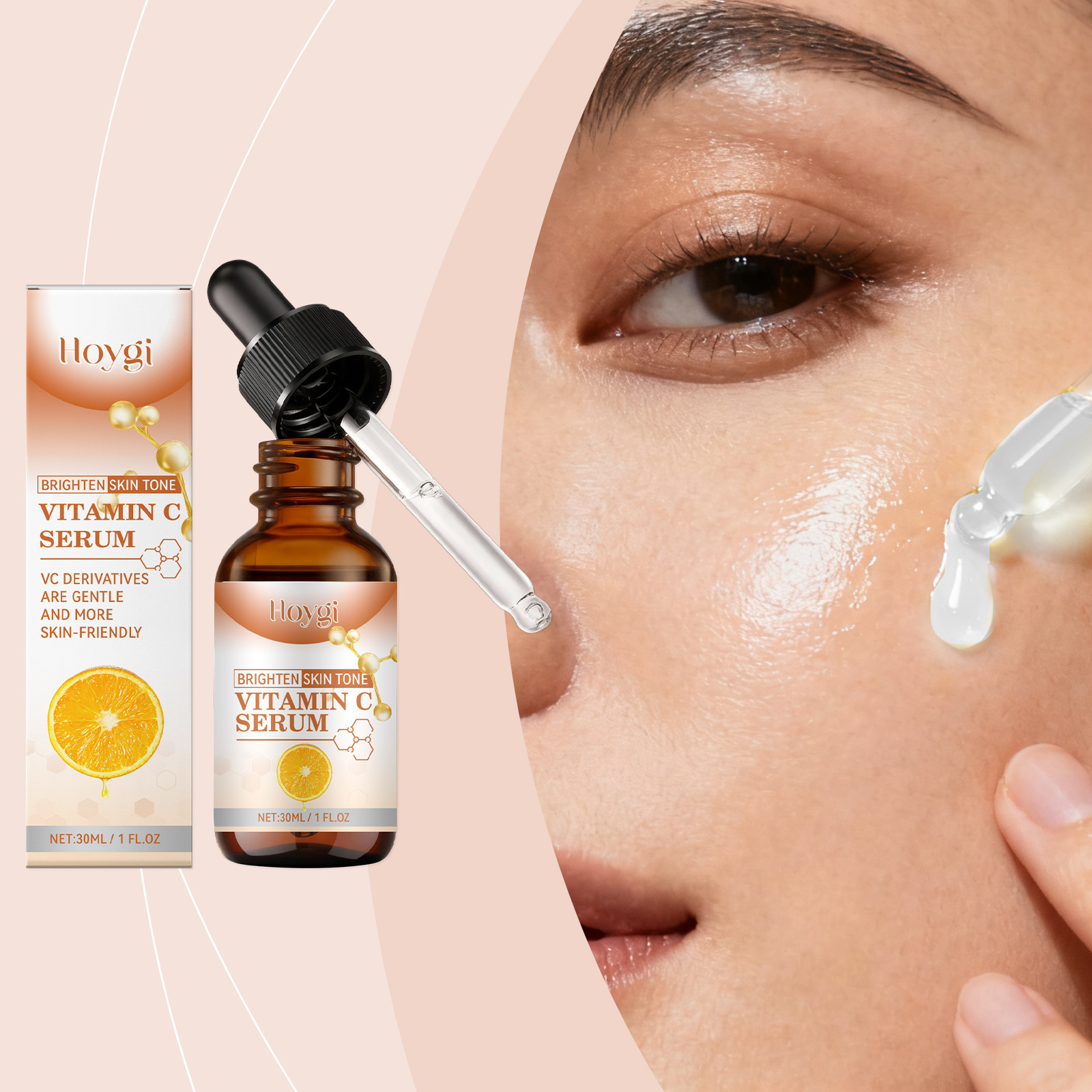 Hoygi Vitamin C Essence Facial Skin Moisturizing Essence with a Refreshing and Radiant Texture for Daily Skincare