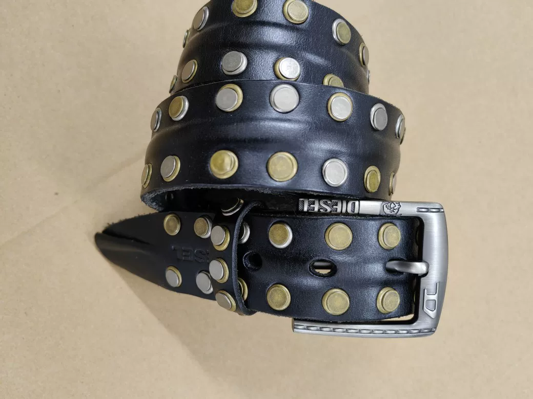 Diesel Leather Riveted Belt