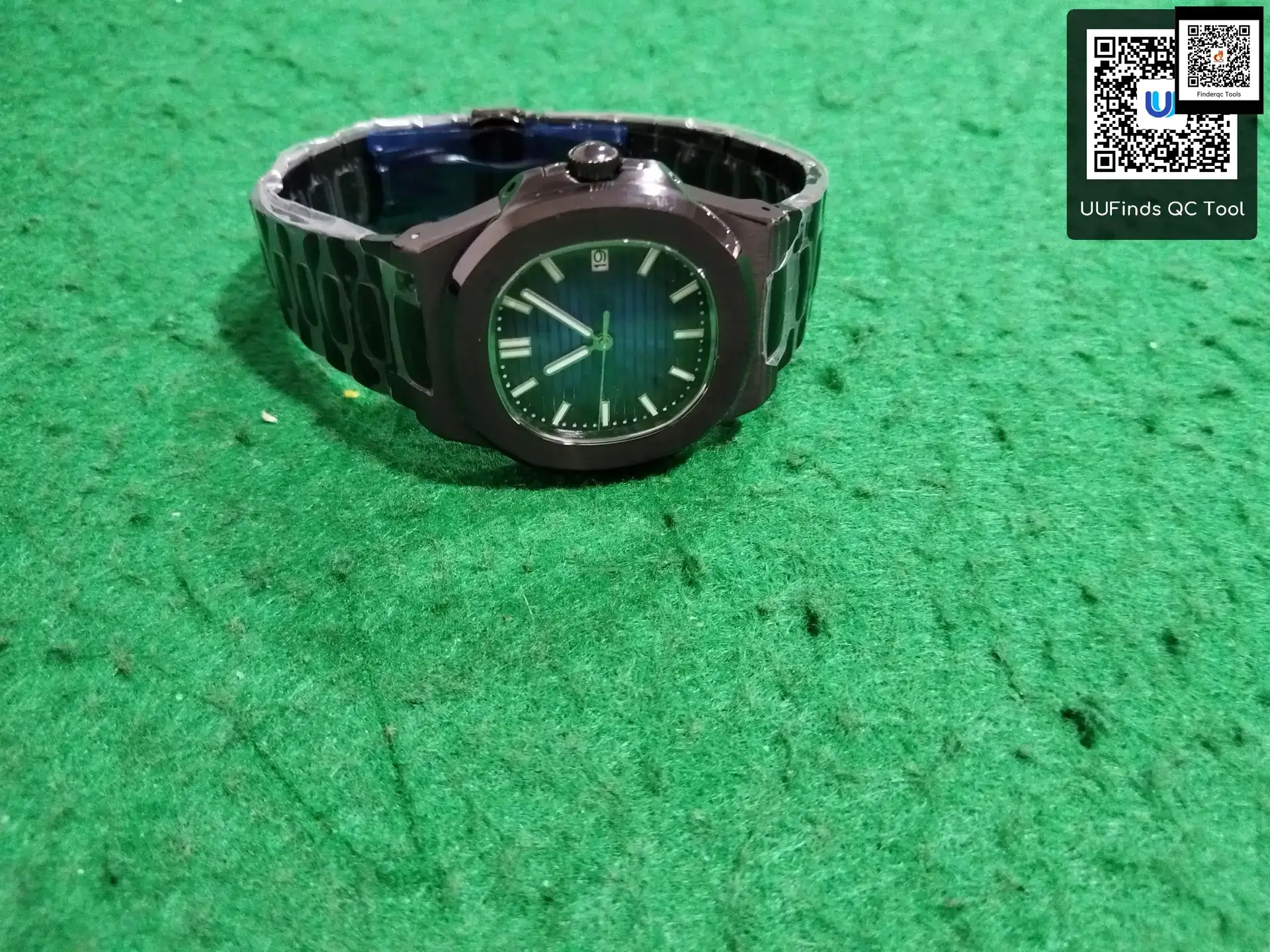 No Logo Men Mechanical Watch 41mm Black Nautilus Style Sapphire Glass Equipped with Nh35 Movement