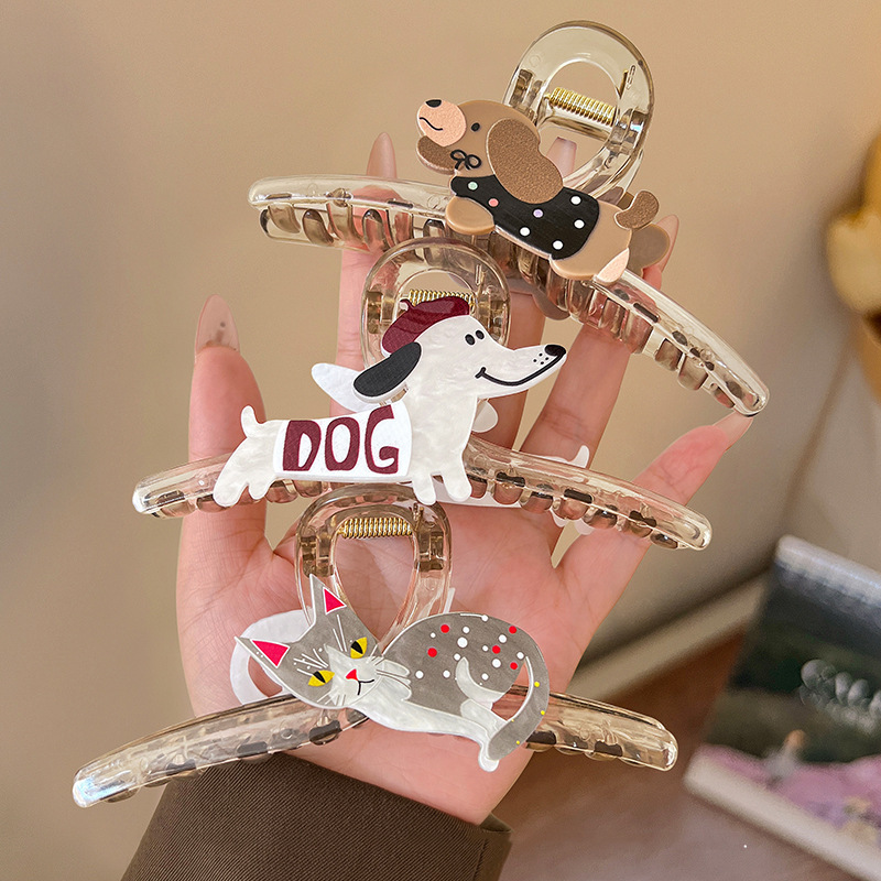 High-End Large Puppy Clip Cartoon Girl Hair Clip Headwear Cute Shark Clip with Lots of Hair on the Back of the Head