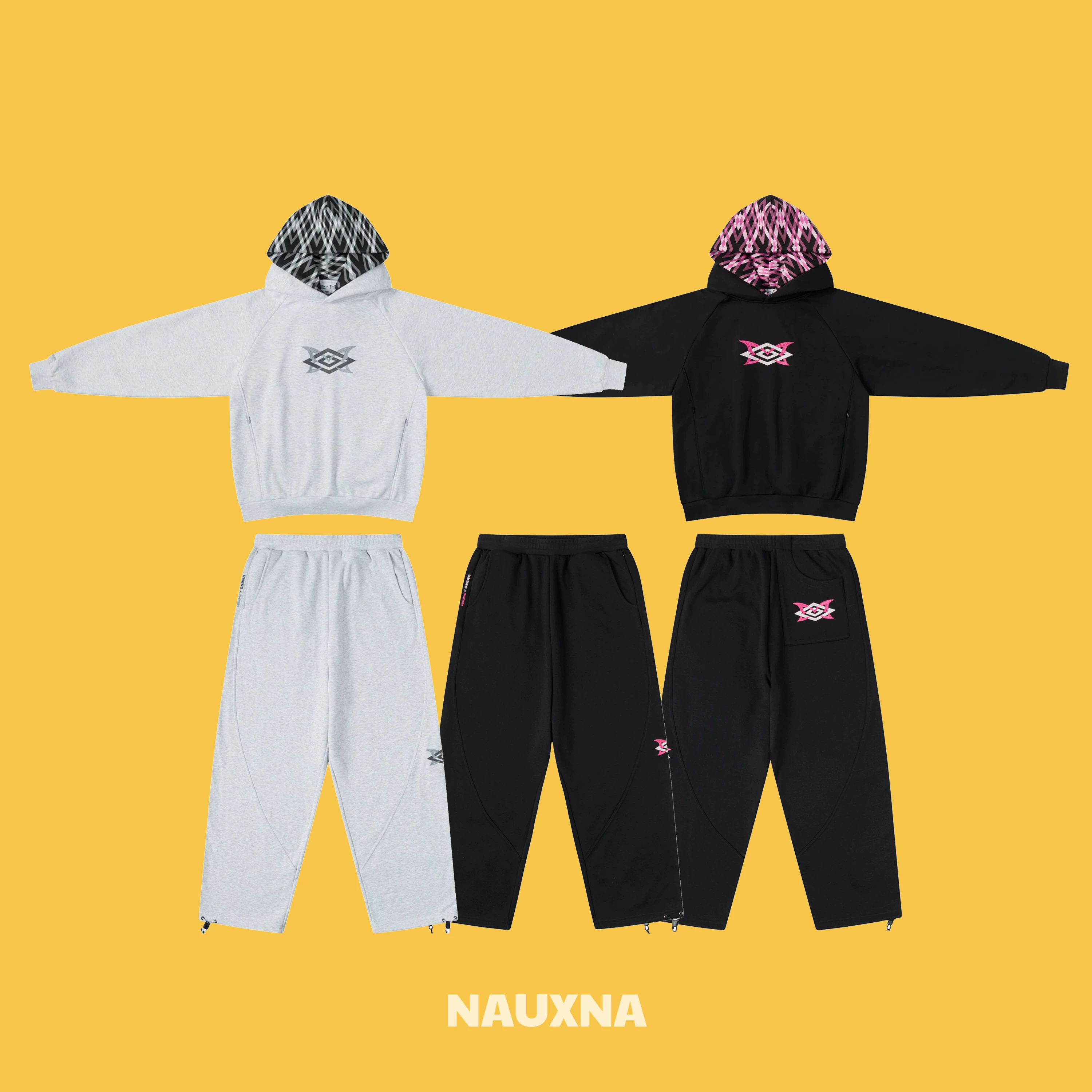 Mertra collaboration heavyweight American street hip-hop embroidered patchwork hooded sweatshirt casual sports pants set trendy