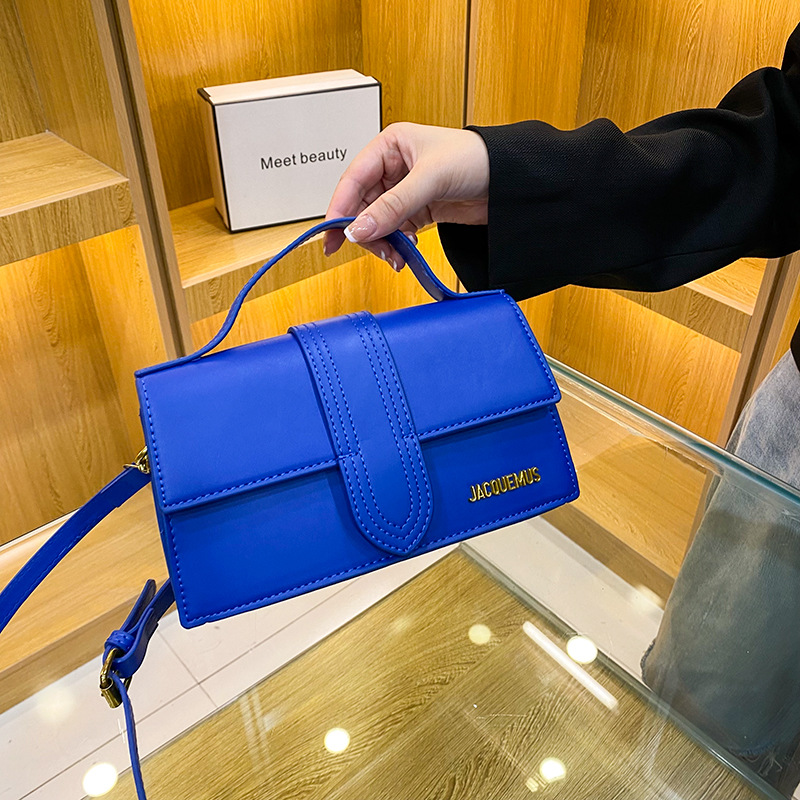 Bag Women's 2023 New French Niche Texte Underarm Bag Long Hand-held Shoulder Small Square Bag Solid Color Cross-border Trendy Fotografie QC de pe 1688 pe Qualit.ly