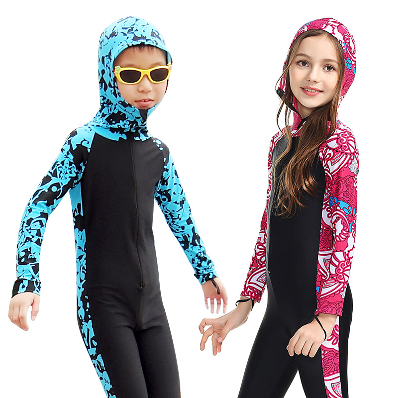 Sunscreen children's swimwear children's diving suit boys and girls sunscreen clothing sunscreen clothing jellyfish clothing quick-drying wholesale set