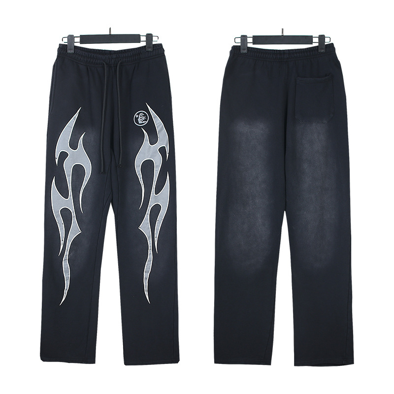 Correct European and American Hellstar Hell Star Hip Hop Loose Men's and Women's Pants 380 High Weight Cotton Pants