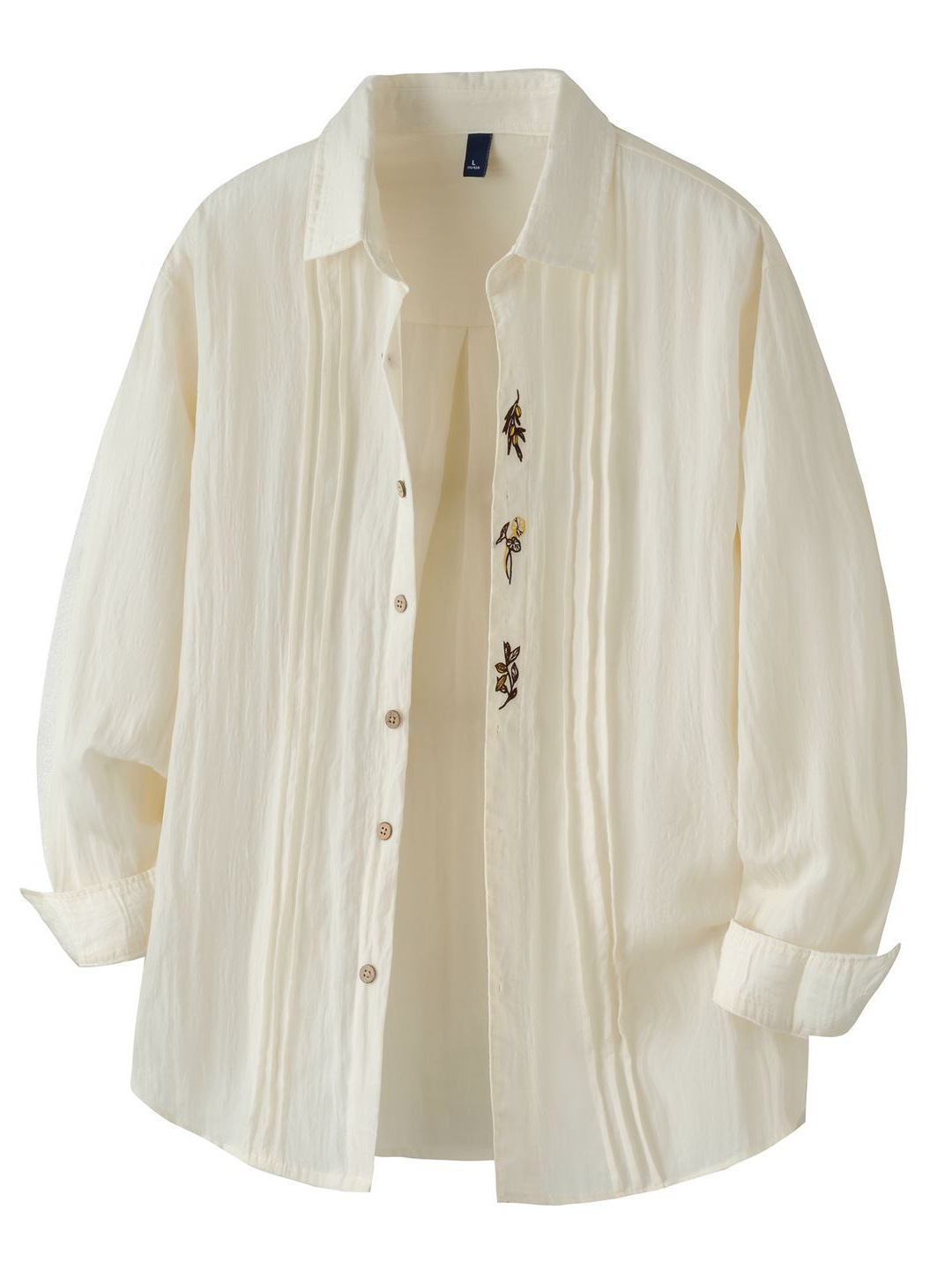 Shanggu Men's Clothing | Old Money Style Light Business Embroidered Chinese Style Long-Sleeved Shirt for Men, American Style Loose Fit, Spring Casual Style.