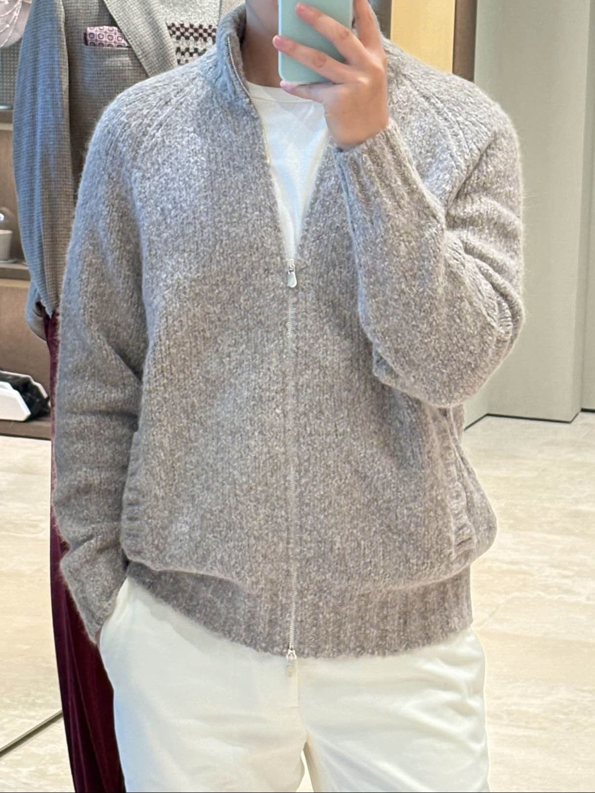 Autonomous Bc Style Alpaca Wool Blend Spring and Autumn Stand Collar Old Money Style Knitted Cardigan Casual Jacket Sweater