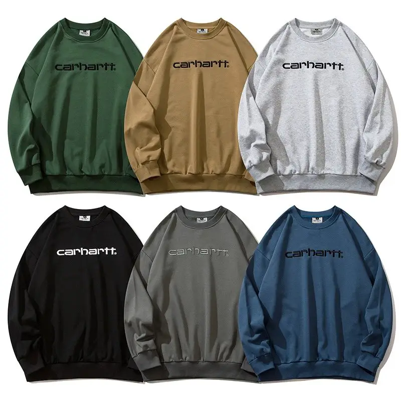 New classic small pocket looped round neck hoodie pullover hoodie casual