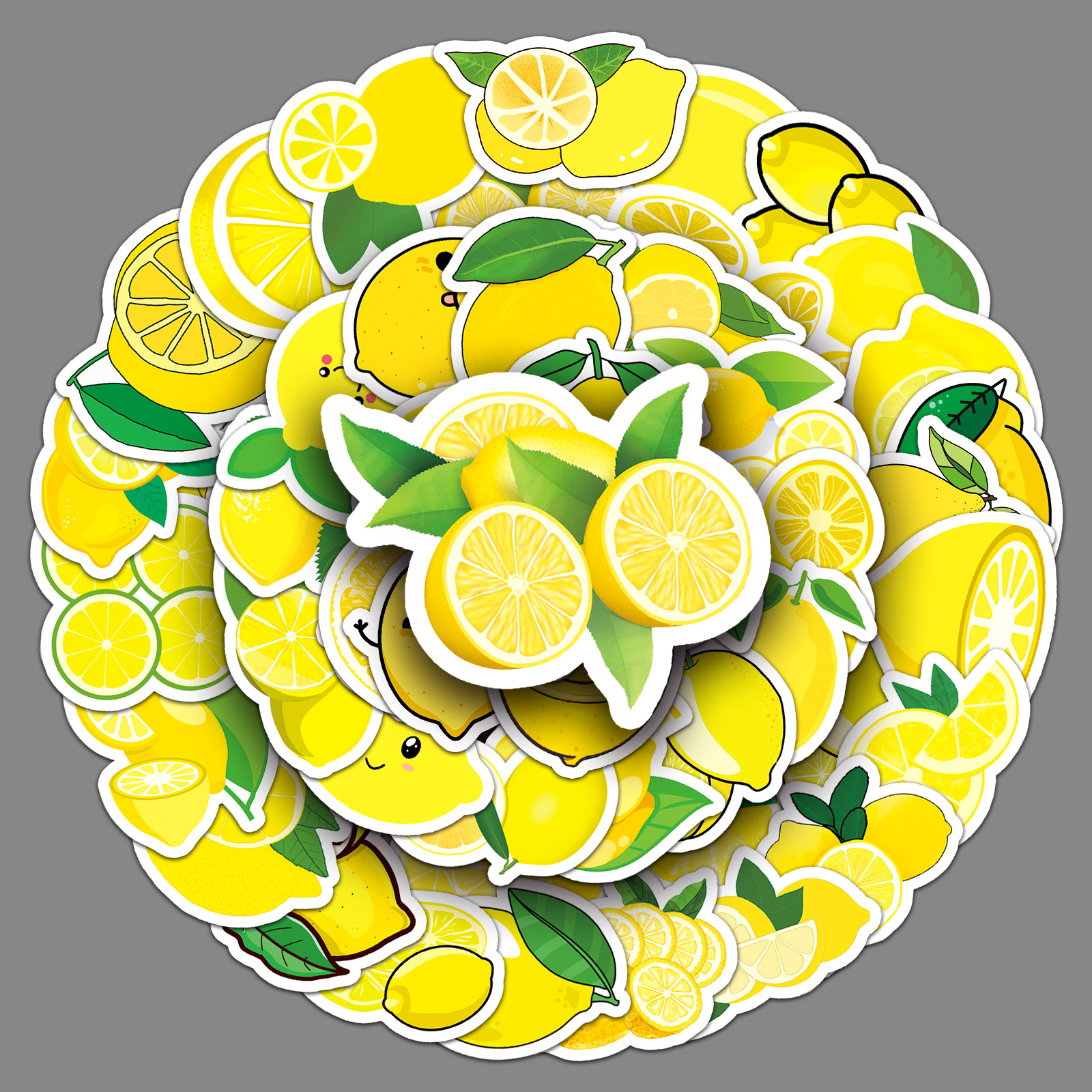 50 Lemon Graffiti Personality Cross-border Cartoon Fruit Children Goo Card Decoration Skateboard Luggage Sticker Waterproof