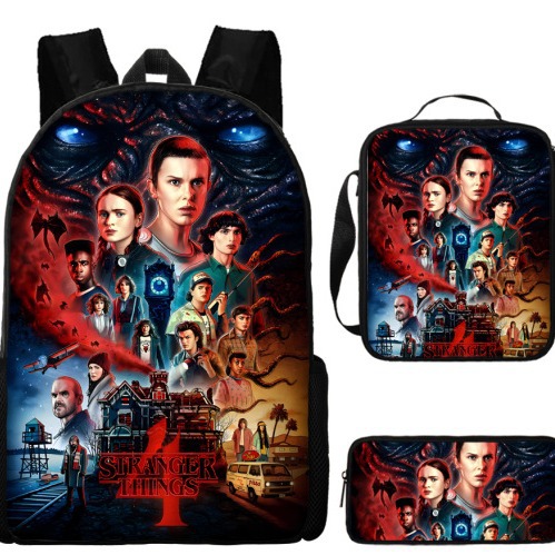 Amazon New Stranger Things 4 Strange Things 4 Student Bag Children's Backpack Satchel Pencil Bag