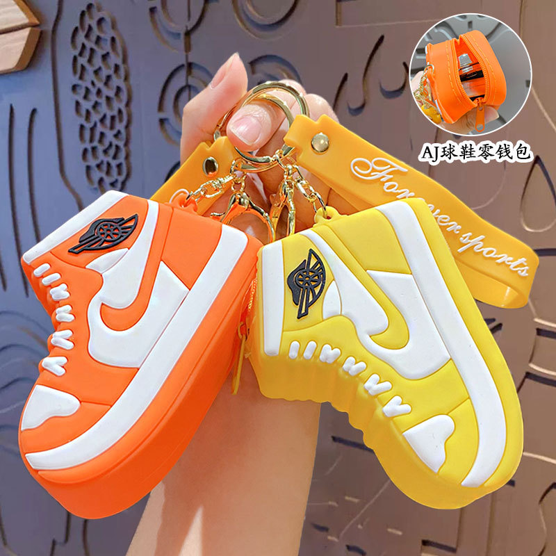 Cartoon Aj Sneaker Coin Purse Keychain Cute Mini Coin Storage Bag Pendant Creative Children's Gift Wholesale
