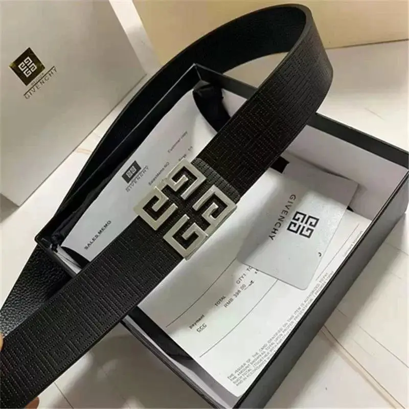 新款厂家现货男士压花牛皮皮带田字平滑扣时尚简约裤腰带