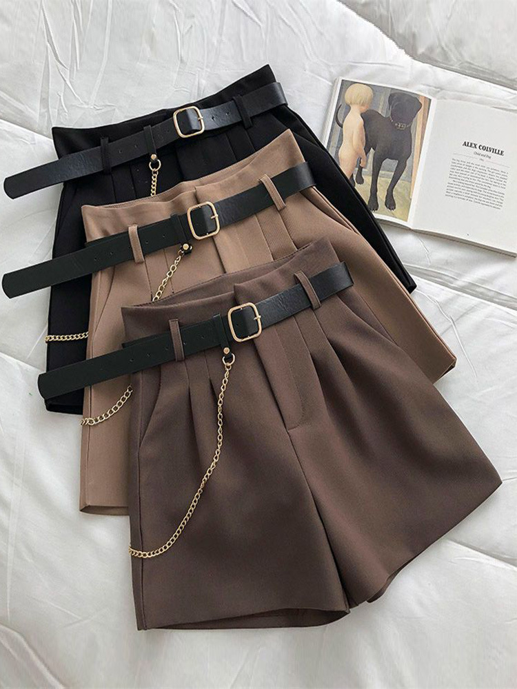 Summer Suit Shorts for Women, 2026 New Korean Style Slimming High-Waisted A-Line Wide-Leg Pants, Versatile Casual Pants