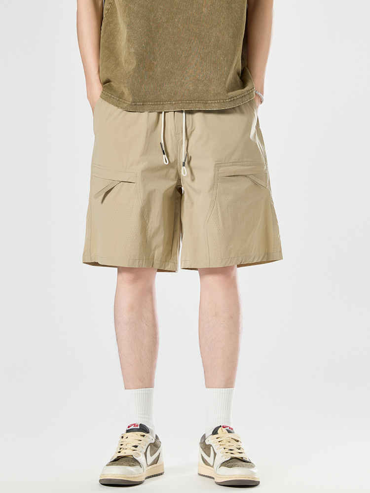 Laike Trendy Brand Workwear Shorts for Men, New Summer Style, Ice Silk Cool Casual Straight Pants, Trendy Versatile Five-Point Pants
