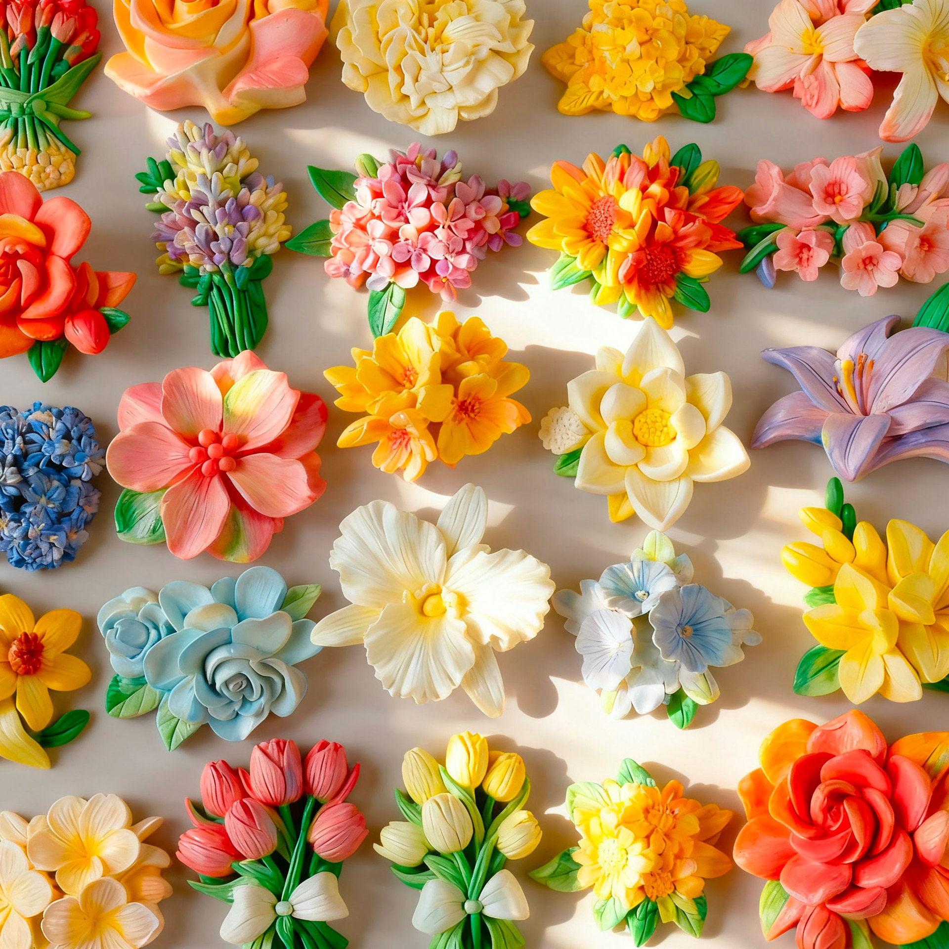A variety of flower silicone mold diy chocolate turn sugar rose flower drop gum aromatherapy plaster candle mold